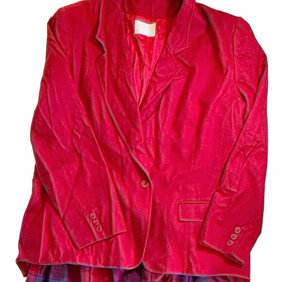 Vintage 1980s Pendleton Wool Blazer Jacket T438-128 Deep Red Women's Size 18/XL - Picture 7 of 8